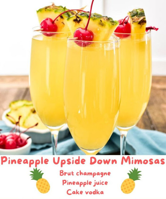 Tropical Pineapple Upside-Down Mimosas