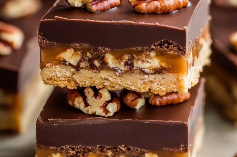 Ultimate Chocolate Caramel Pecan Bars
