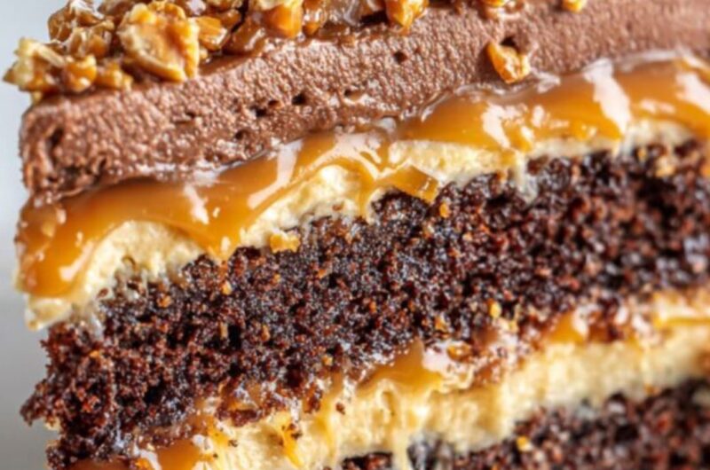 Homemade Birthday Cake: Chocolate and Caramel Delight
