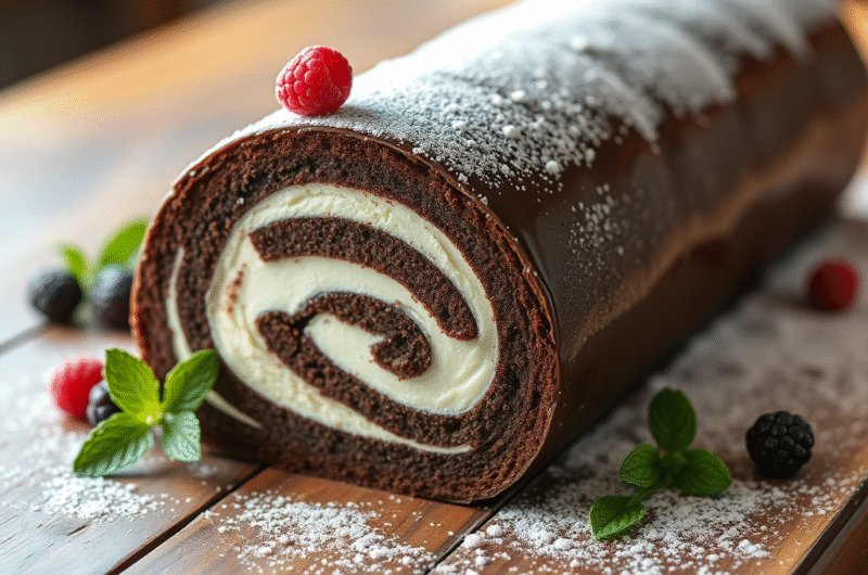 Easy Chocolate Roll Cake Recipe