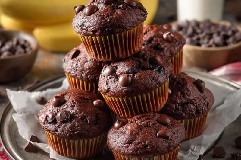 Double Chocolate Banana Muffins