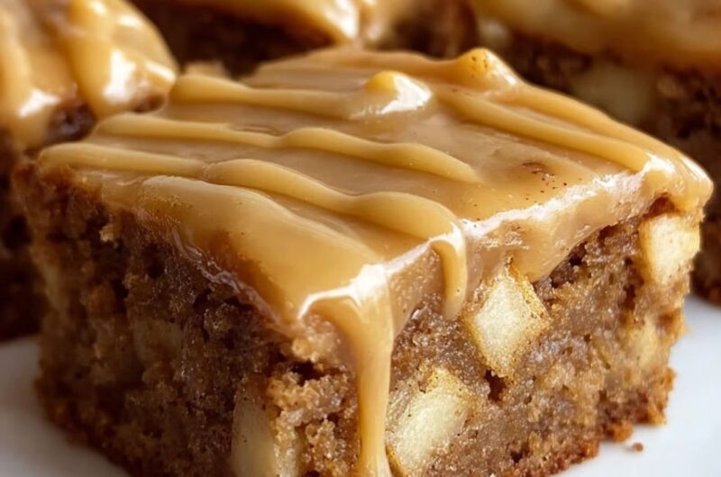 Apple Brownies with Maple Glaze